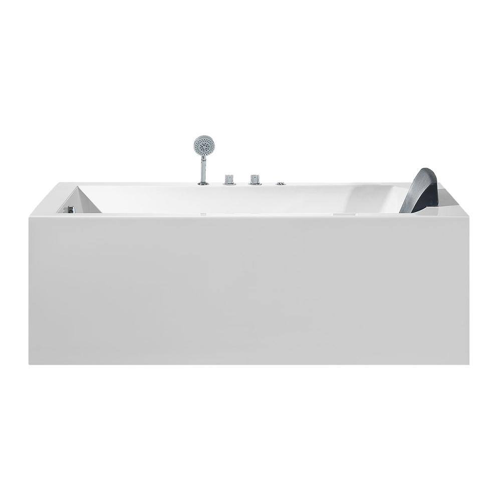 70-Inch White Acrylic Alcove Whirlpool Bathtub with Jets