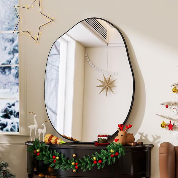 23.5 in. W x 31.5 in. H Novelty Irregular Shape Frameless Wall Bathroom Vanity Mirror