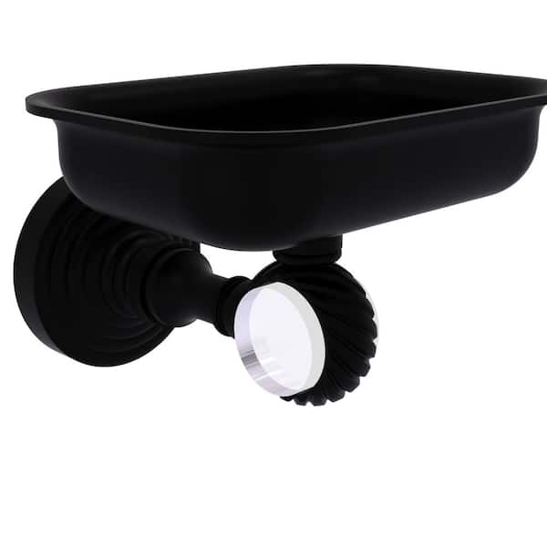 Allied Brass Pacific Grove Collection Wall Mounted Soap Dish Holder with Twisted Accents in Matte Black