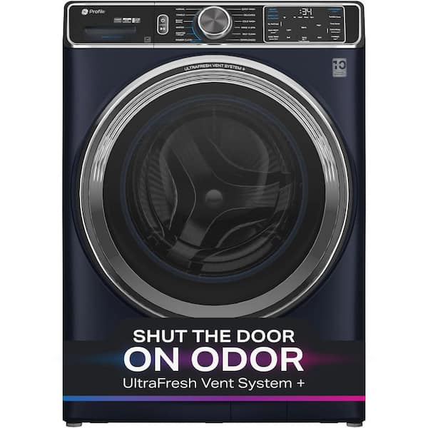 Profile 5.3 cu. ft. Smart Front Load Washer in Sapphire Blue w/OdorBlock UltraFresh Vent System, Microban, Tier 2 EStar