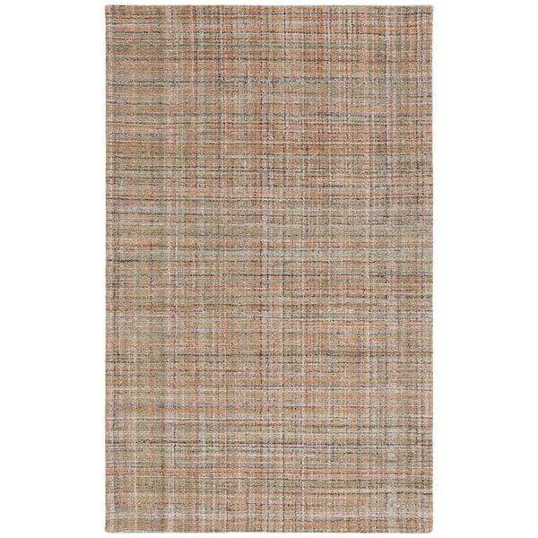 Abstract 4 ft. x 6 ft. Brown/Green Classic Marle Area Rug