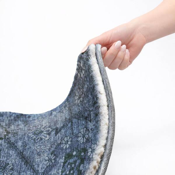 Dream Shag Premium Machine Washable Abstract ADS842 Navy 2 ft. x 3 ft. Accent Rug