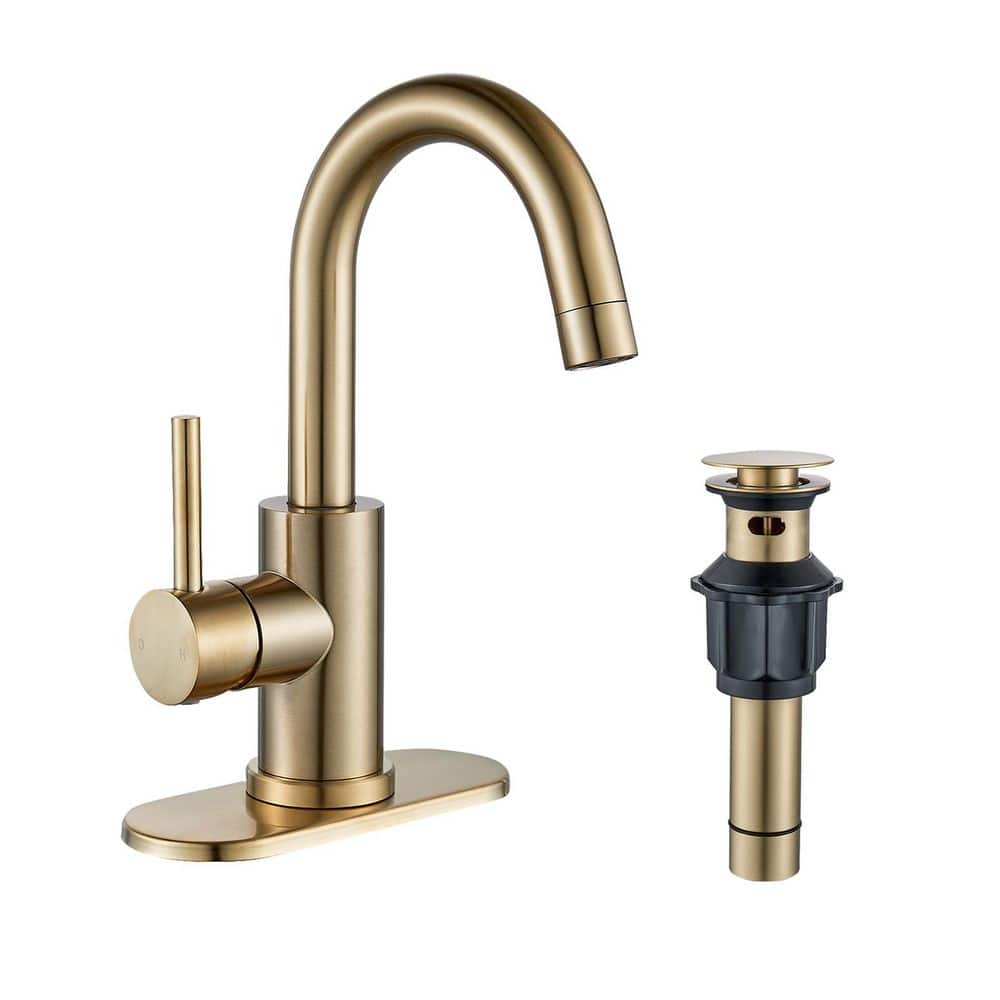 Single Handle Modern Kitchen Bar Faucet With Swing Spout Deckplate Included