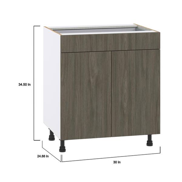 J COLLECTION Medora 92.5 in. W x 89.5 in. H x 24 in. D Textured Slab Walnut Office Base Cabinet Bundle