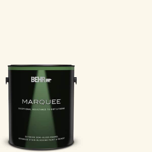 BEHR MARQUEE 1 gal. #OR-W15 Sleek White Semi-Gloss Enamel Exterior Paint & Primer