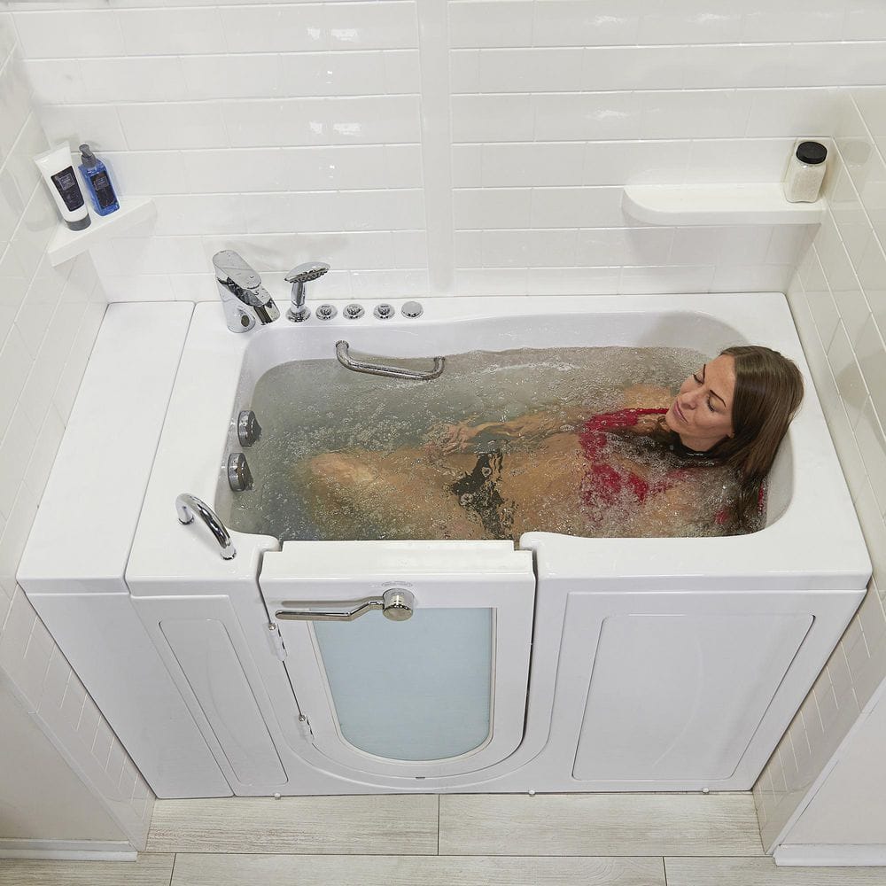 Monaco 52'' White Acrylic Walk-In Whirlpool Bathtub