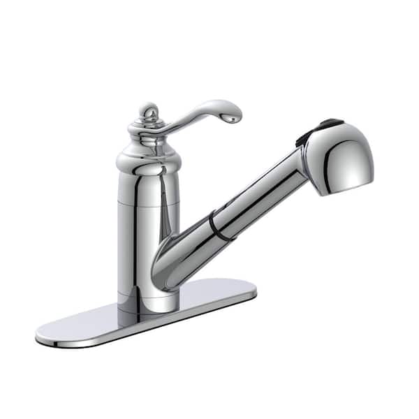 Glacier Bay Lisbon Single-Handle Pull-Out Sprayer Kitchen Faucet in Chrome