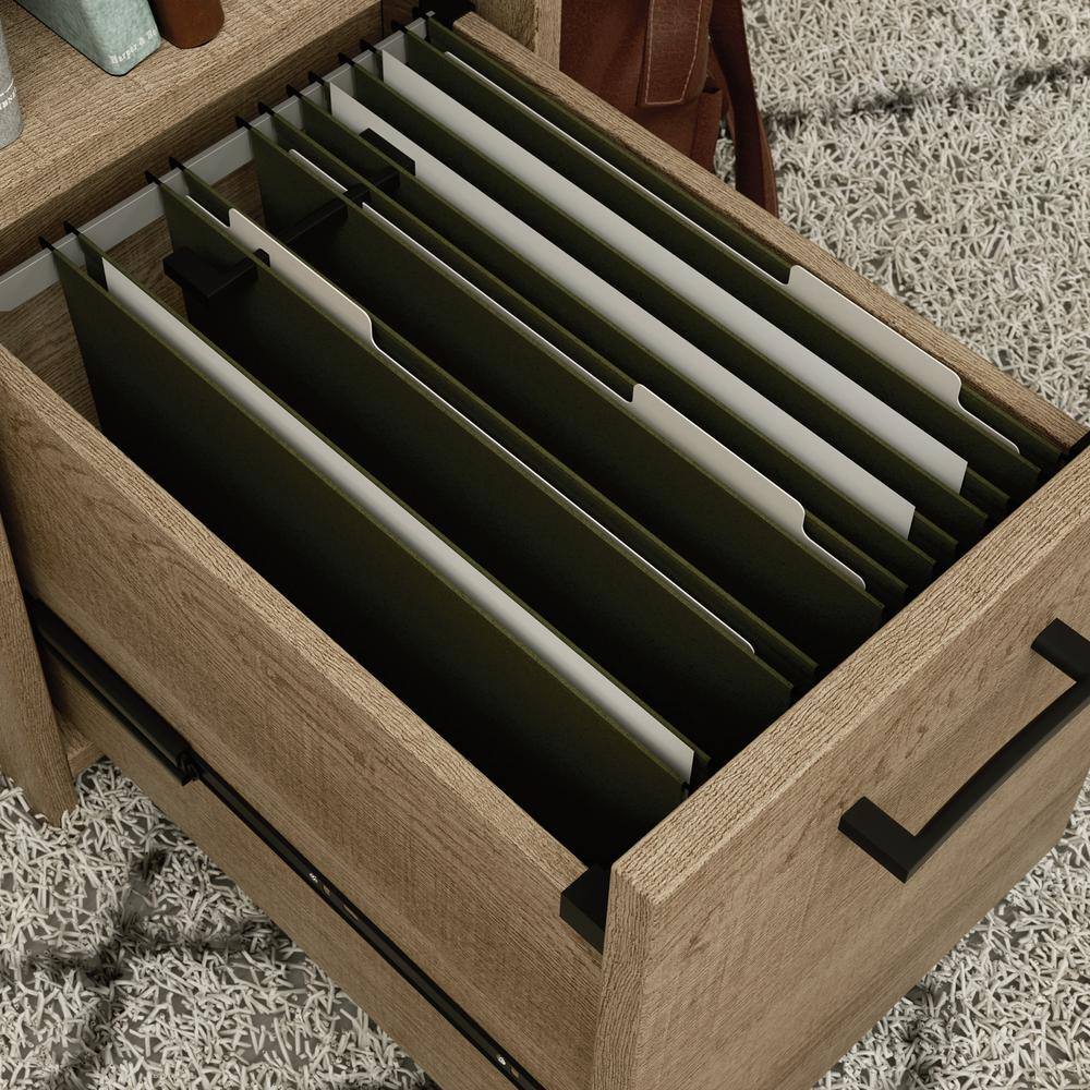 Summer Oak L-Shaped Corner Desk with Drawer and Filing Cabinet