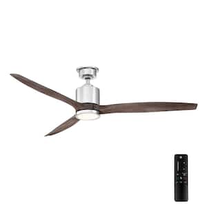 Triplex 60 in. LED Polished Nickel Ceiling Fan with Light