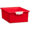 HDX 27 Gal. Tough Storage Tote in Clear with Red Lid 206334 - The