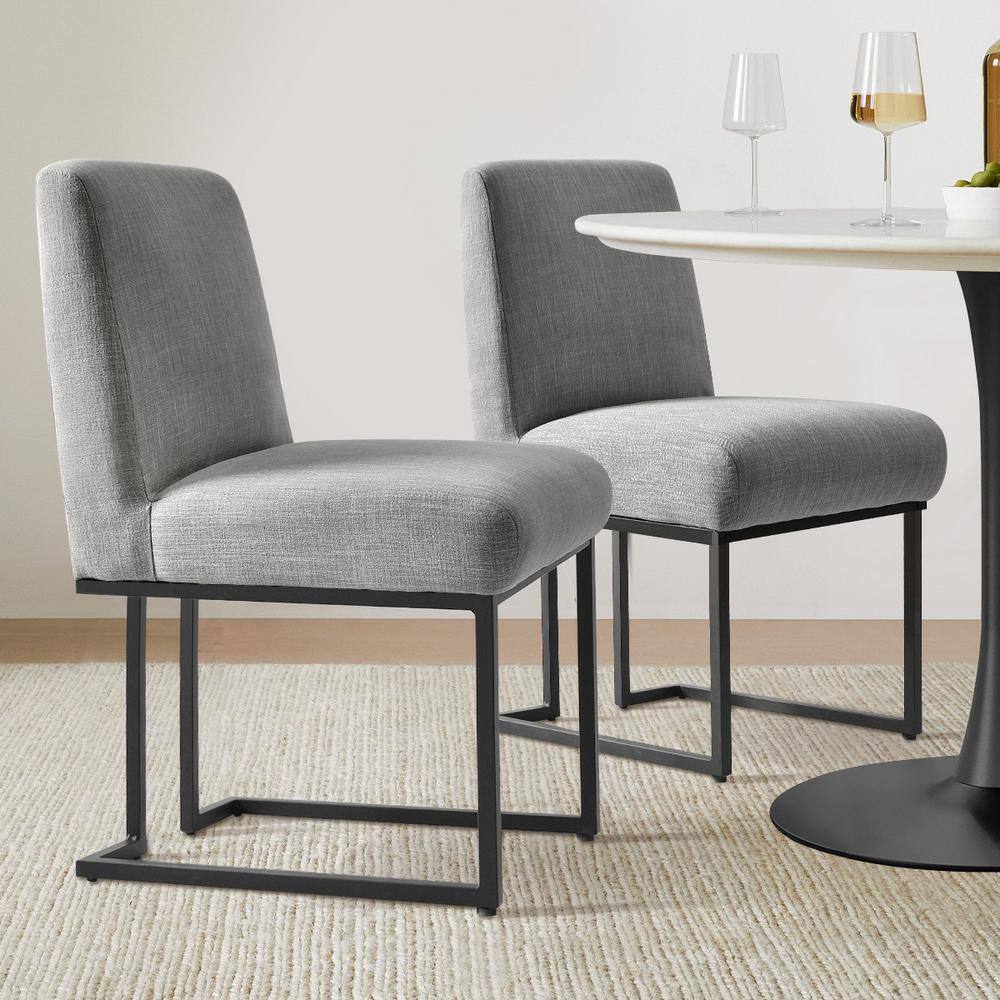 Grey Linen Sled Base Dining Chairs (Set of 2) price history on PriceWatchPro