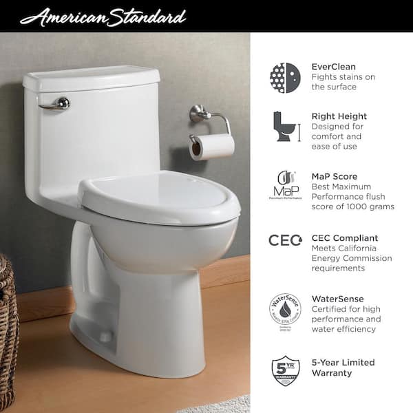 Compact Cadet 3 FloWise Tall Height 1-Piece 1.28 GPF Single Flush Elongated Toilet in Bone, Seat Included