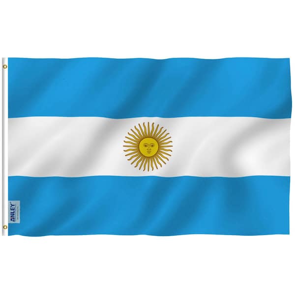 ANLEY Fly Breeze 3 ft. x 5 ft. Polyester Argentinian Flag 2-Sided Flags Banner with Brass Grommets and Canvas Header