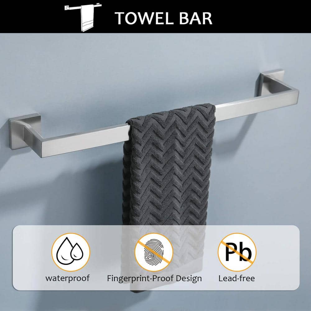 Brushed Nickel 5-Piece Bathroom Hardware Set