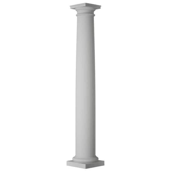 12 in. Dia. x 10 ft. H Endura-Stone Column Round (FRP) Architectural Taper Tuscan Cap and Base Plan Type D: Split in 1/2