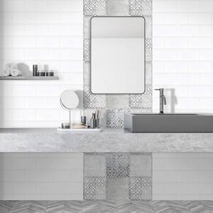 Pacifico 6 in. x 6 in. Grey Ceramic Decorative Wall Tile (4-pack)