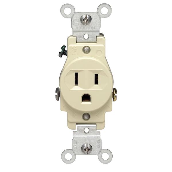 15 Amp 125 V Single Outlet/Receptacle, Ivory (1-Pack) 5015-I