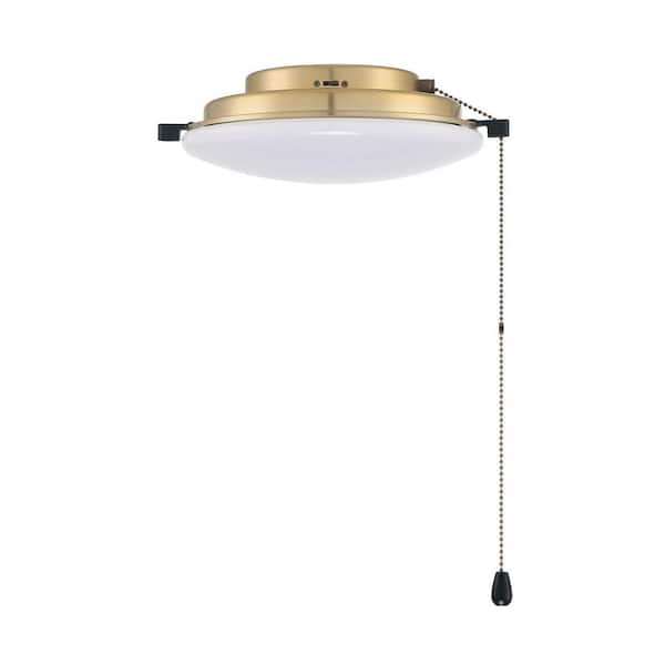 CRAFTMADE 1 Light 20-Watt LED Universal Ceiling Fan Light Kit Satin Brass Finish w/Integrated Dimmable Color Temperature Option