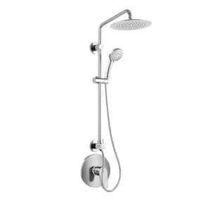 Seabreeze Wall Mounted 4-Spray 8 in. 1.8GPM Dual Shower Head and Handheld with Pressure Balance Valve in Chrome