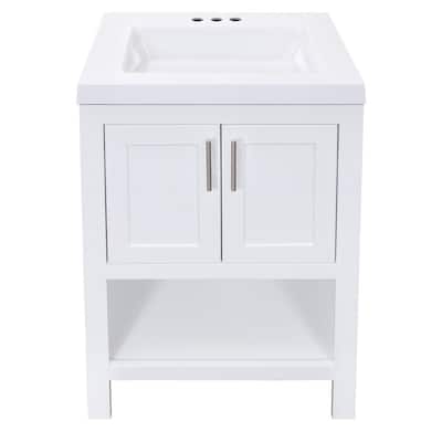 Spa 24.5 in. W X 18.75 in. D X 35.5 in. H Single Sink Bath Vanity In White Wi...