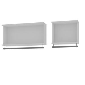 Rockefeller White Square and Rectangle Floating Hanging Closet (Set of 2)