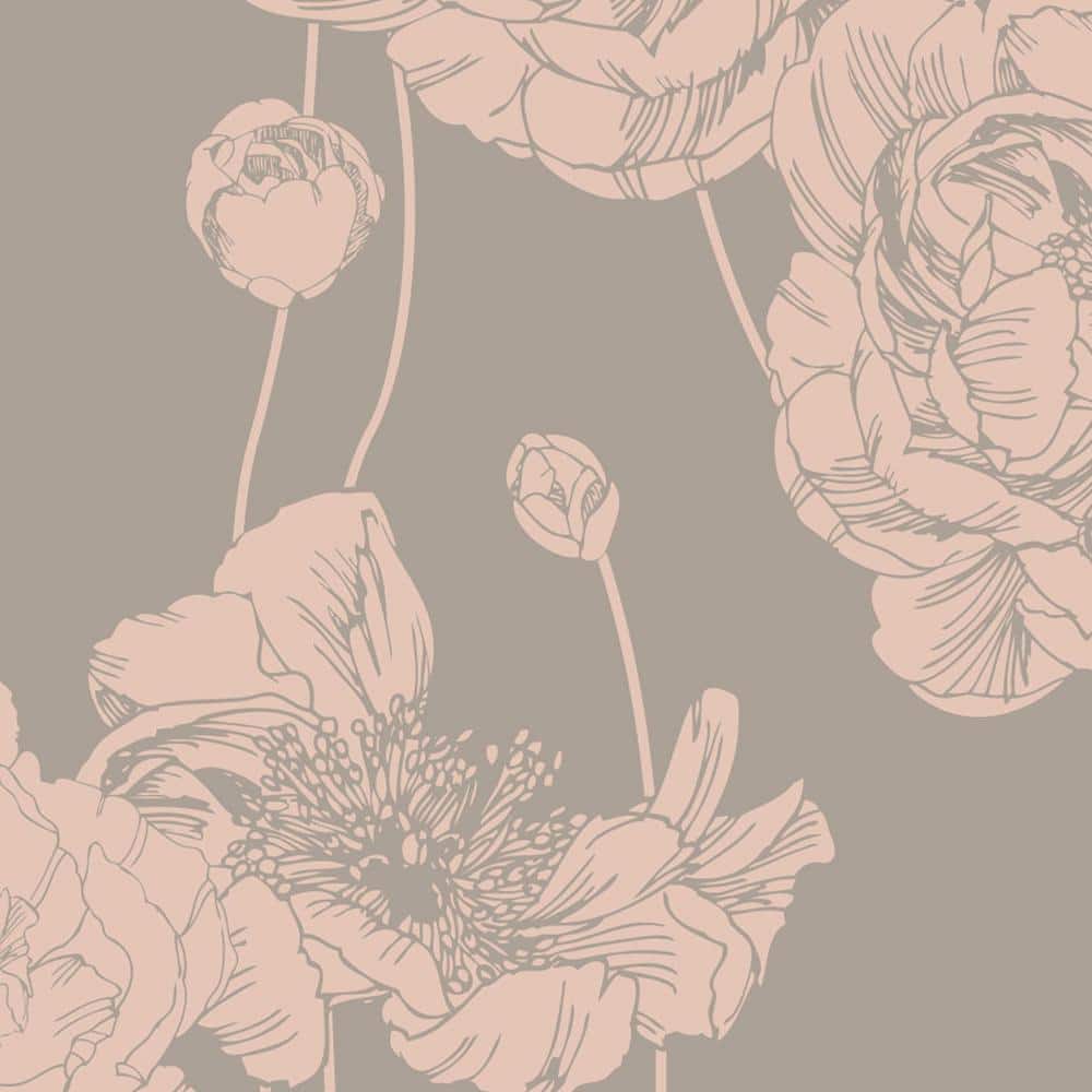 Peony Shell Pink Peel and Stick Smooth Vinyl Wallpaper