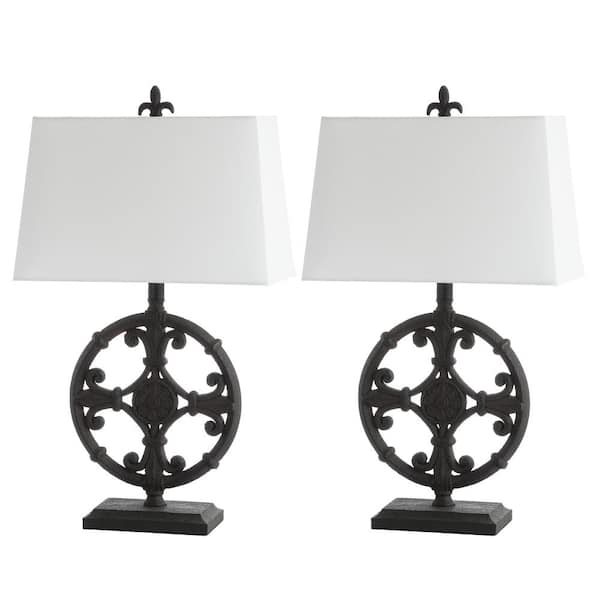 SAFAVIEH Waylon 28 in. Iron Crafted Table Lamp with Off-White Shade (Set of 2)