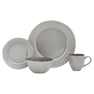 16-Piece Stephens Grey Ceramic Dinnerware Set (Service for 4 people)