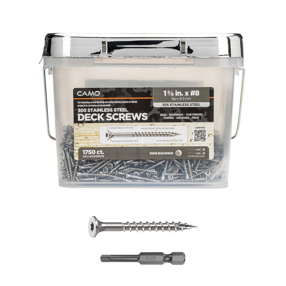 "#8 1-5/8 in. 305 Stainless Steel Premium Star Drive Bugle-Head Deck Screws (1750-Count)" price history on PriceWatchPro