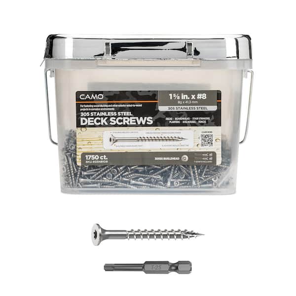 CAMO #8 1-5/8 in. 305 Stainless Steel Premium Star Drive Bugle-Head Deck Screws (1750-Count)