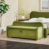 Walker Edison Furniture Company Chantelle Green Velvet 56 in. Bedroom Bench with Curved Accents WECHA27554GN1