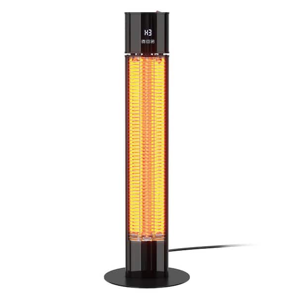 1500-Watt Electric Tower Space Heater Standing Heater with Display Panel, 3 Power Settings, 24H Timer, Remote Control