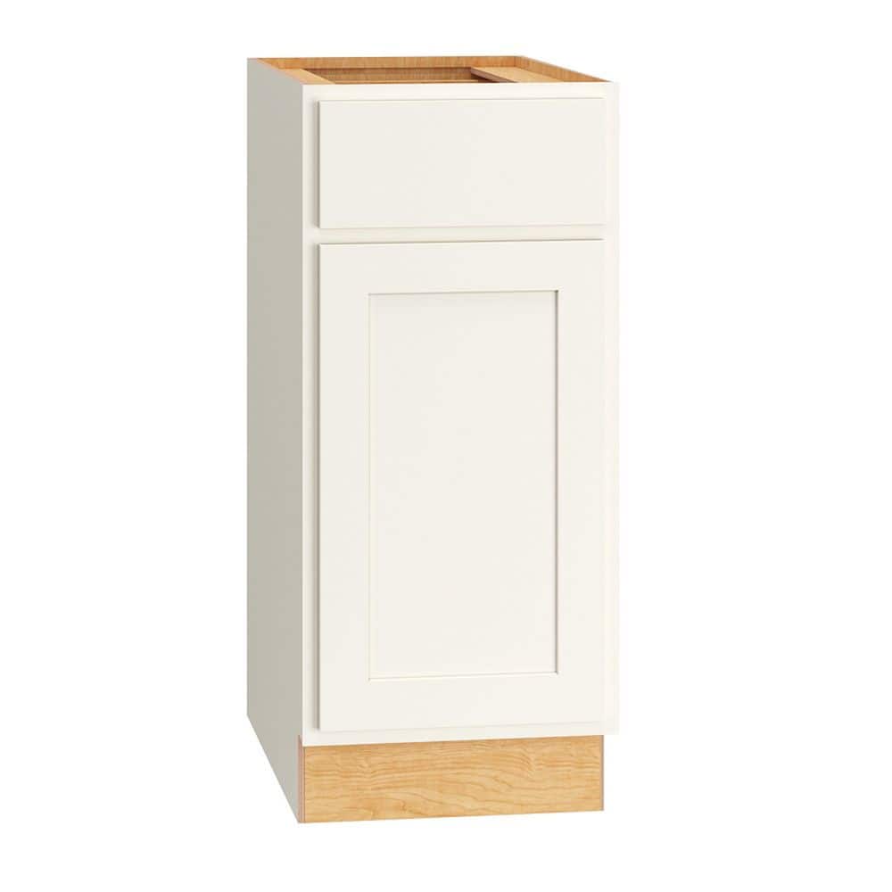 QuickShip Cottage 15 in. W x 24 in. D x 34.5 in. H Assembled Plywood Shaker Trash Can Cabinet in White Partial Overlay price history on PriceWatchPro