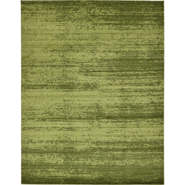 Unbranded Green Polypropylene 6 ft. x 9 ft. Solid Color Indoor Area Rug