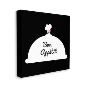 "Bon Appetit Phrase Mustache Chef Modern Design" by Atelier Poster Unframed Food Canvas Wall Art Print 36 in. x 36 in.
