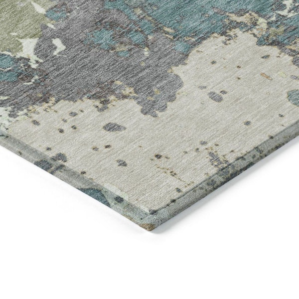 Chantille Machine Washable Indoor/Outdoor Abstract ACN2217 Seafoam 9 ft. x 12 ft. Area Rug