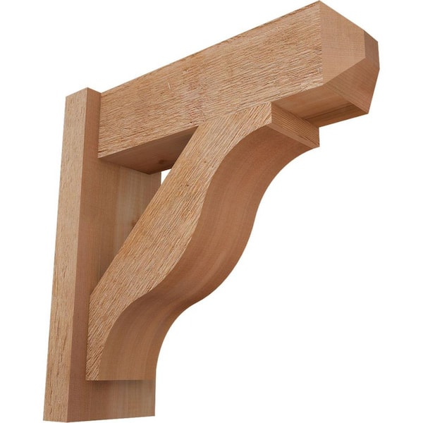 Ekena Millwork 6 in. x 18 in. x 18 in. Western Red Cedar Fuston Craftsman Rough Sawn Outlooker