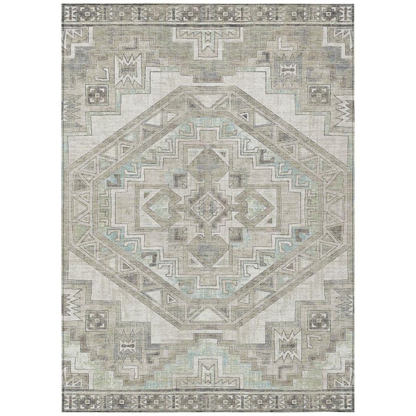 Chantille Machine Washable Indoor/Outdoor Abstract ACN2794 Ivory 10 ft. x 14 ft. Area Rug