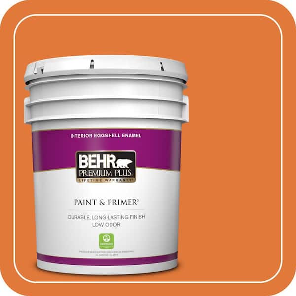 BEHR PREMIUM PLUS 5 gal. #S-G-260 Citrus Blast Eggshell Enamel Low Odor Interior Paint & Primer
