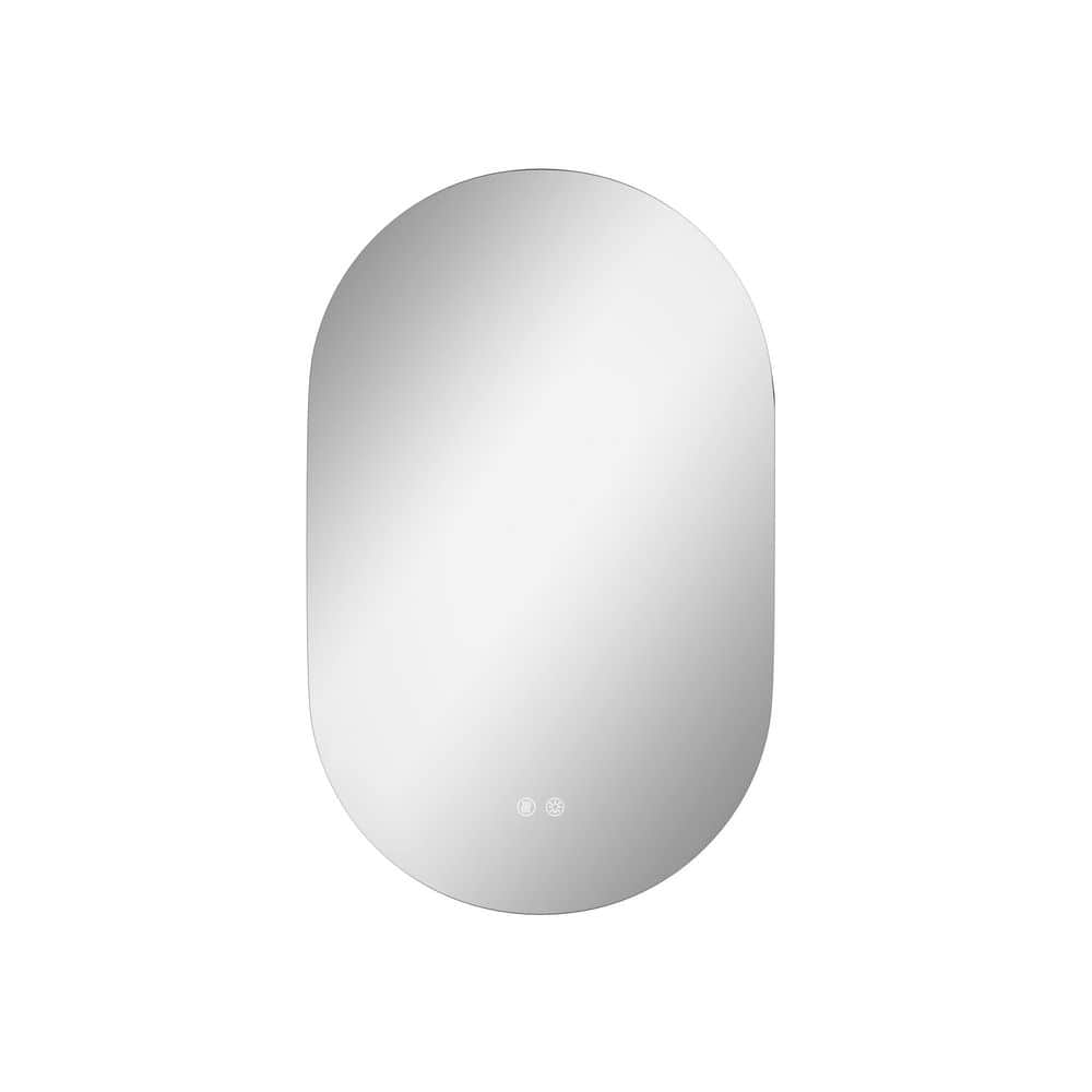 32 in. H x 20 in. W Oval Aluminum Alloy Frameless Wall Bathroom Vanity Mirror Decorative Wall Mirror price history on PriceWatchPro