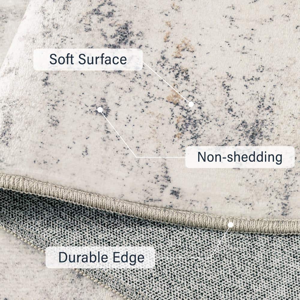 Frost 9 ft. x 12 ft. Gray/Golden Modern Abstract Area Rug - thumbnail 4