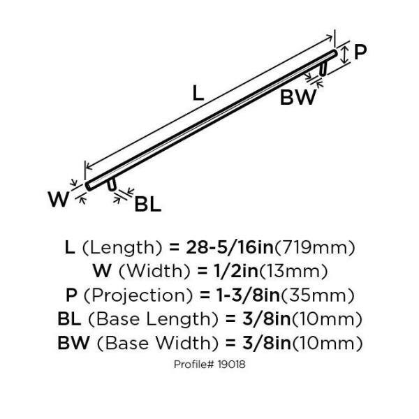 Oil-Rubbed Bronze 25-3/16 inch Bar Pull Handle