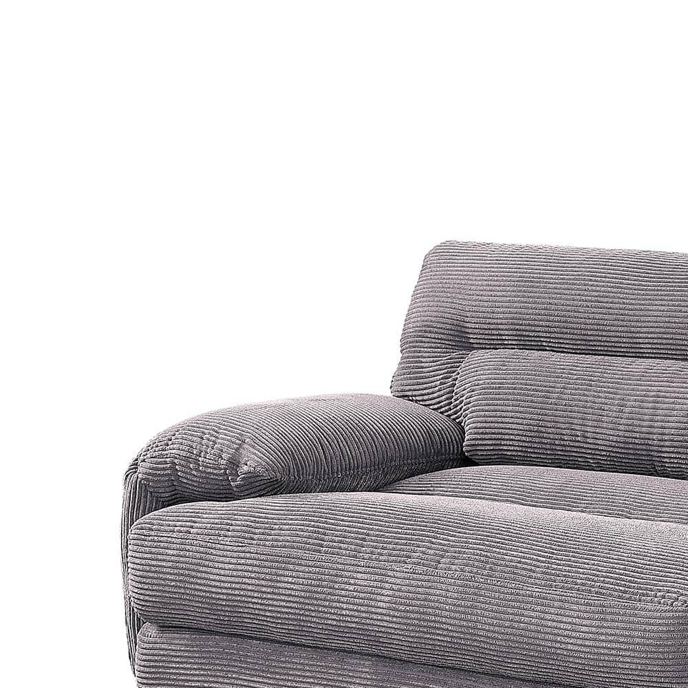 Gray Microfiber Two-Piece Tufted Loveseat with Rolled Arms