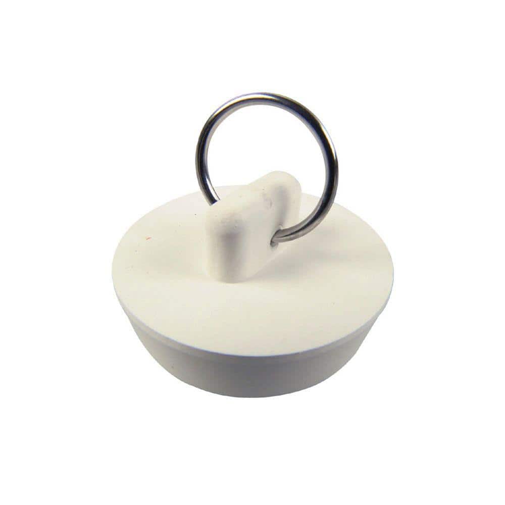 Sink Tub Drain Stopper White Rubber 7/8" to 1" Diameter Aqua Plumb C0450 2-Pack 