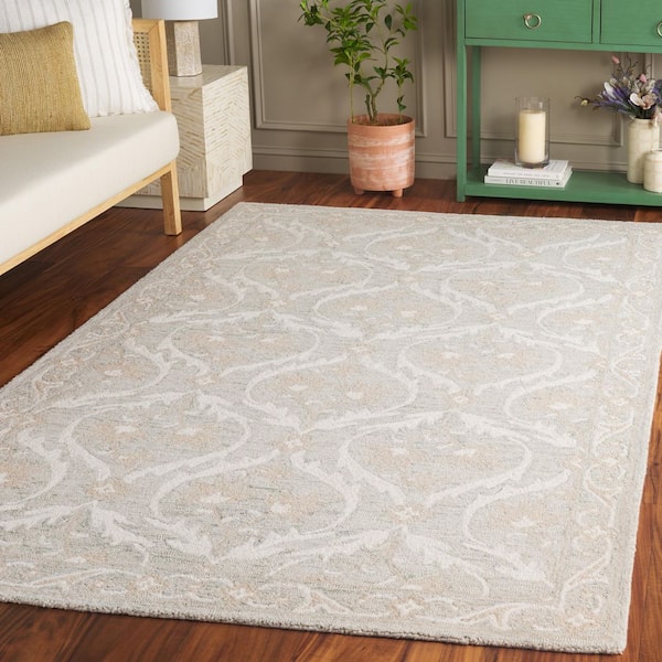 Blossom 9 ft. x 12 ft. Light Gray/Ivory Geometric Abstract Area Rug
