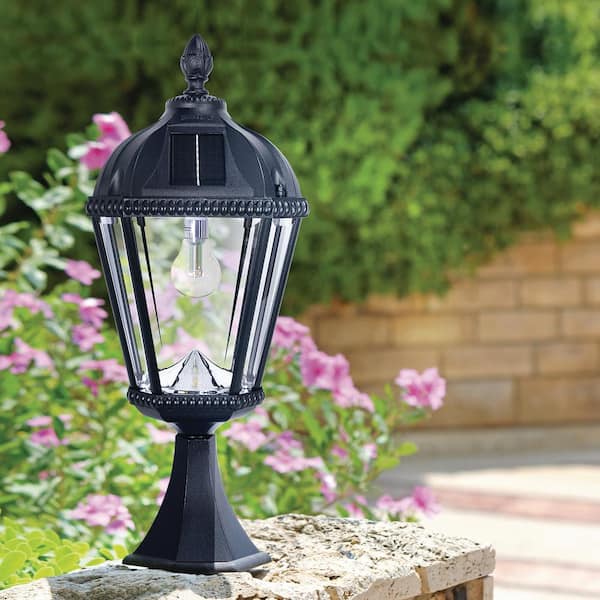 Outdoor Exterior Solar Powered LED Pillar Light Post Lamp Garden Yard Lantern US 
