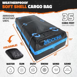 35 cu. ft. Waterproof Rooftop Cargo Carrier Bag 80 in. x 40 in. x 19 in. Roof Bag with Storage Bag and Accessories, Blue