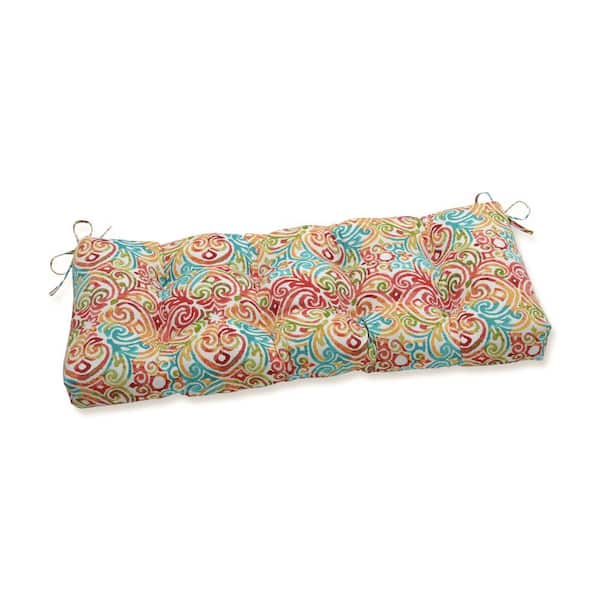 Pillow Perfect Other Rectangular Outdoor Bench Cushion in Blue