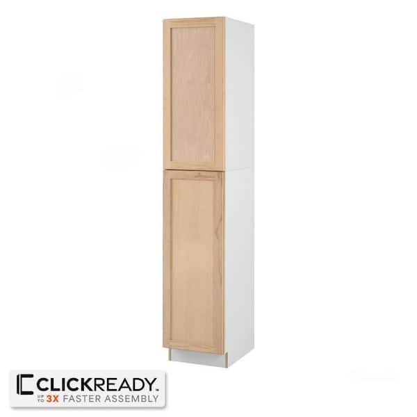 18 in. W x 24 in. D x 96 in. H Ready to Assemble Pantry Kitchen Cabinet in Unfinished with CLICKREADY Technology