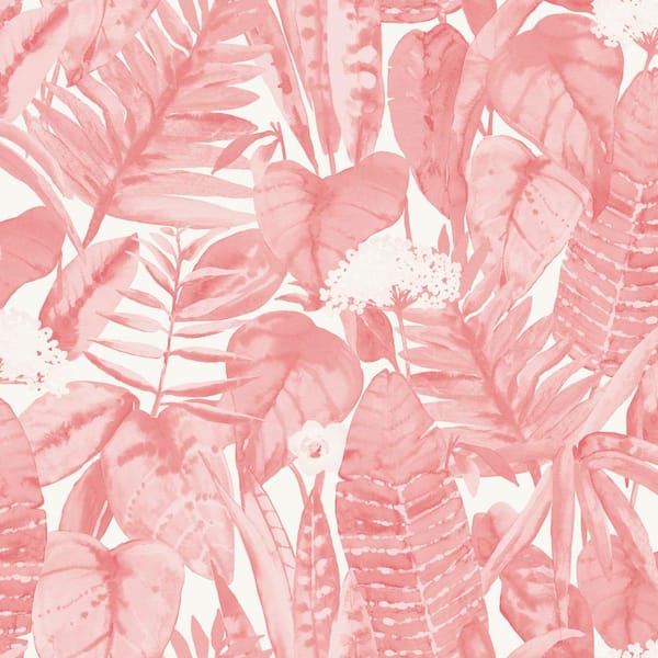 Tempaper Tropical Pink Peel and Stick Wallpaper Sample